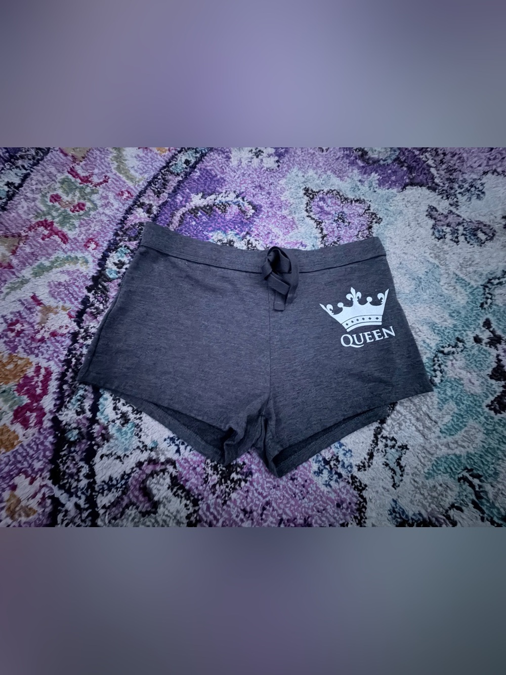 Queen Graphic Charcoal Women's Lounge Shorts